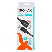 Кабель USB CRONAX Premium CR-01m (2A - 1 м.) резиновый (разъём Micro, цвет ассорти, в коробочке)