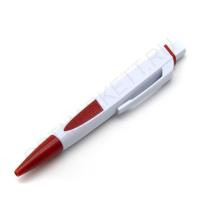 Ручка под нанесение логотипа ПРОМО, цвет белый + красный 